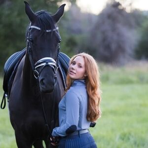 Equestriess Atelier Ophelia Top Limestone/Navy